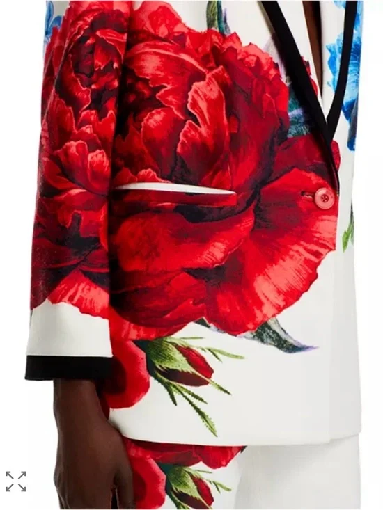 Alice + Olivia DENNY LE PARISIEN NOTCH COLLAR BOYFRIEND BLAZER, Size 8 - Picture 4 of 11